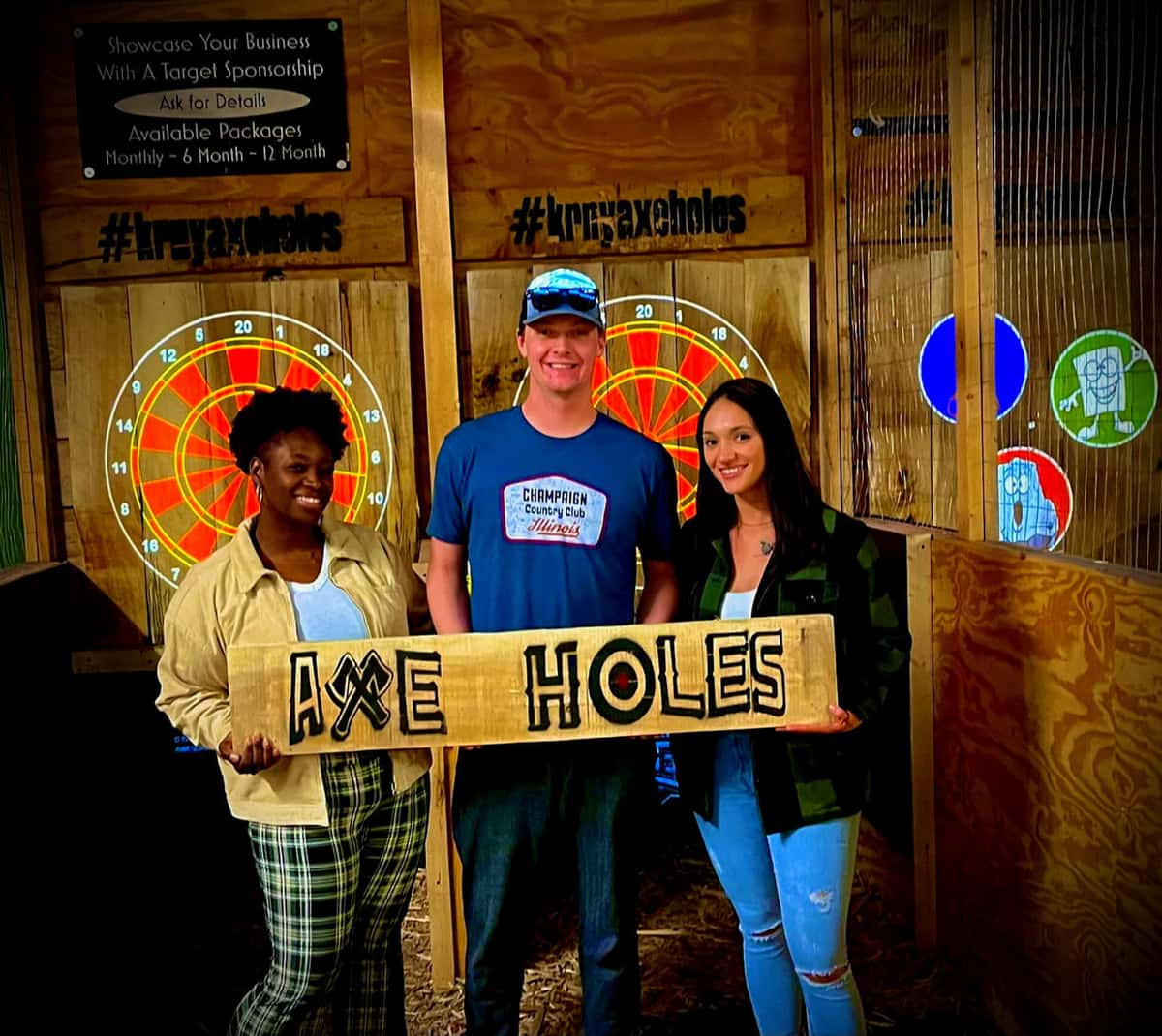Group celebrating at Axe Holes